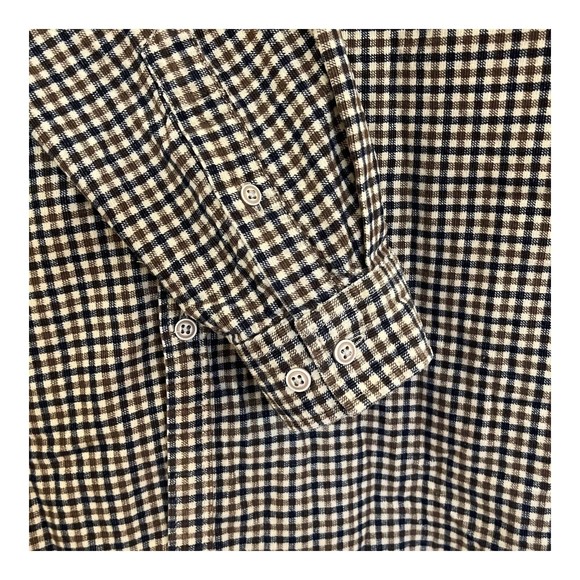 Saks Fifth Ave Shirt Men’s XL Brown Plaid Button Up Long Sleeve Casual Corduroy - Picture 6 of 13
